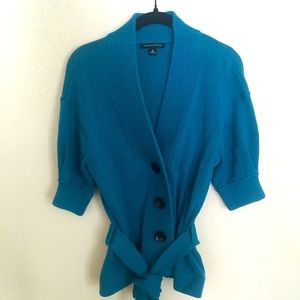 Banana Republic Blue Button Short Sleeve Cardigan Sweater